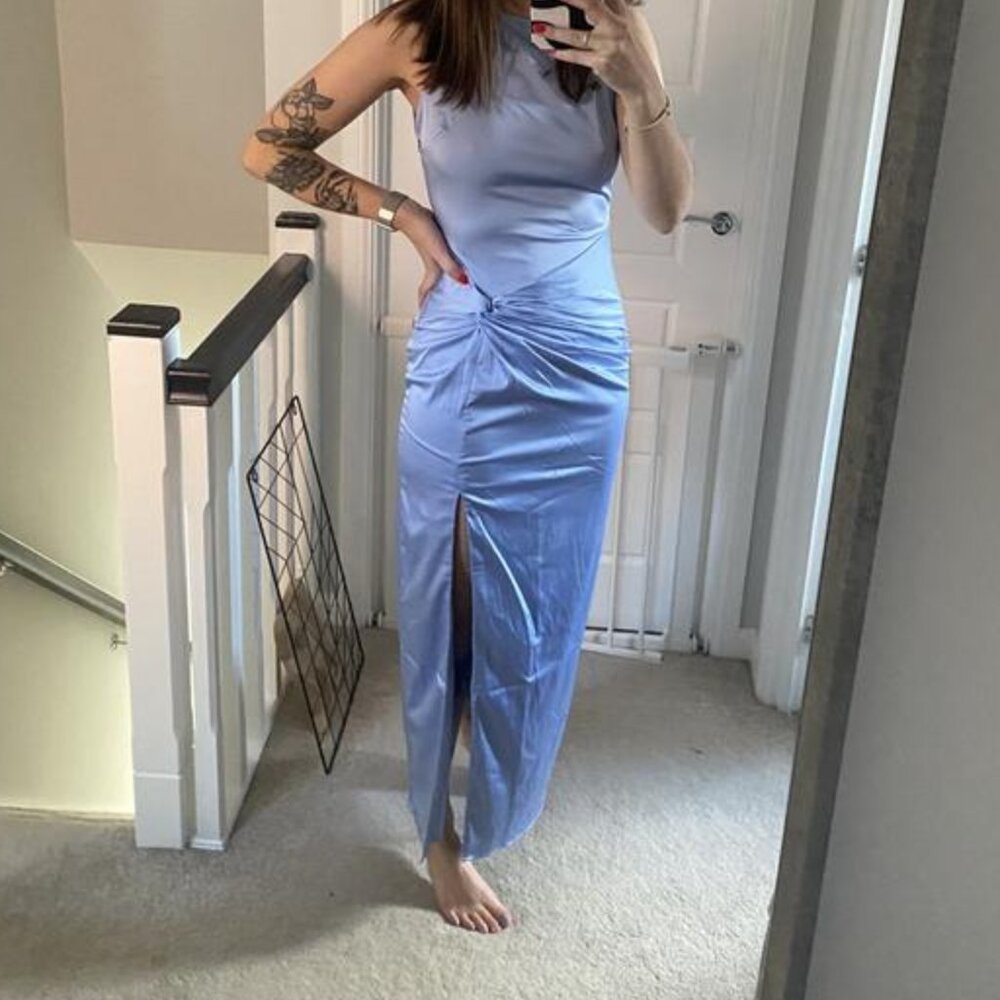 Blue Abercrombie & Fitch Women's Draped Skirt Maxi Dress